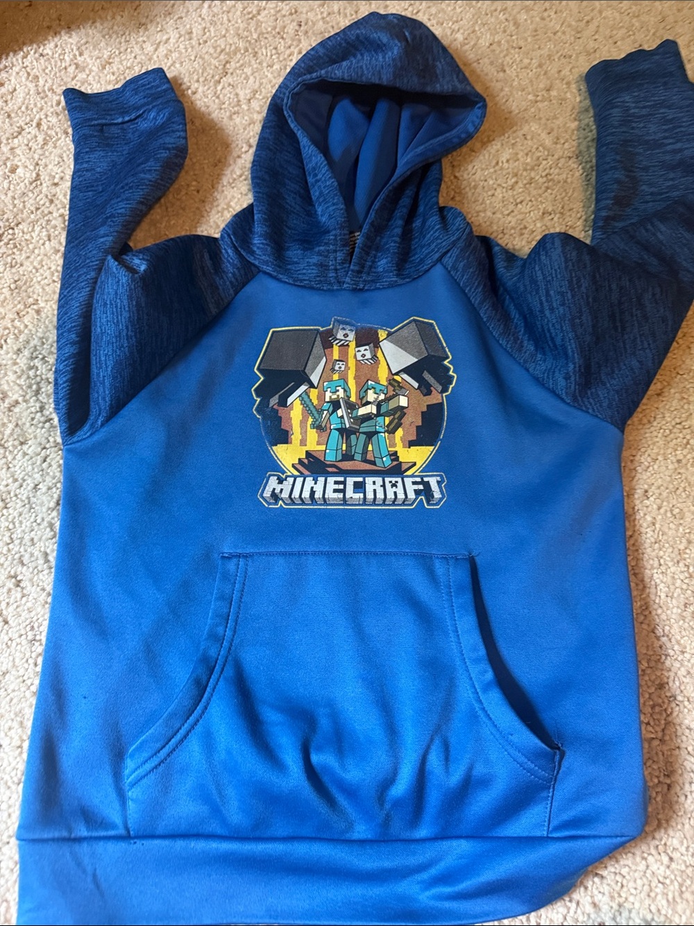Boys' Blue Hooded Pullover Sweatshirt